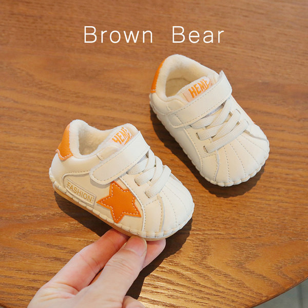 Ādas bērnu apavi ar dūnu oderi un velcro aizdari