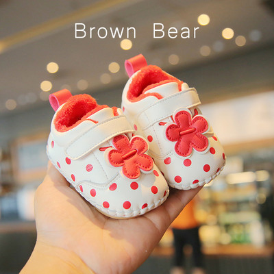 Mūsdienīgi mazuļu apavi ar 3D ziedu elementu un dūnu oderi