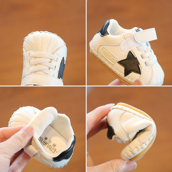 Zīdaiņu kurpes no eko ādas ar uzrakstu un velcro uzlīmēm zēniem un meitenēm