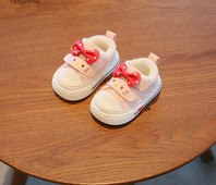 Βρεφικά χειμερινά παπούτσια για κορίτσια με κορδέλα και κούμπωμα velcro