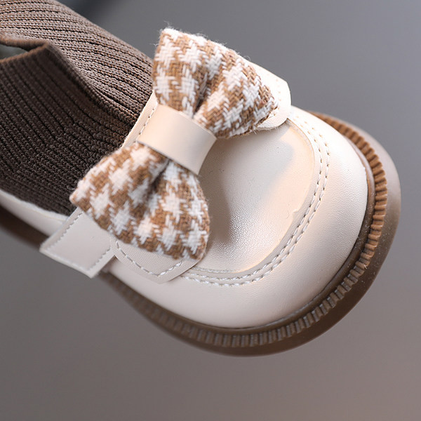 Mazuļu meiteņu zeķu tipa zābaki ar lentīti