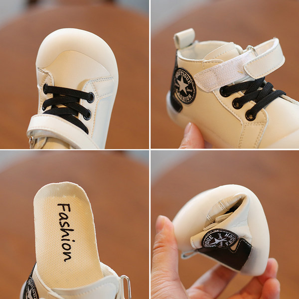 Βρεφικά ψηλοτάπητα sneakers για αγόρια με κούμπωμα velcro