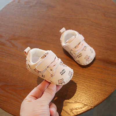 Βρεφικά παπούτσια με απλικέ και κορδόνια