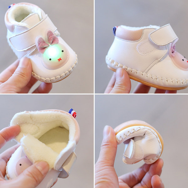 Zīdaiņu apavi ar iekšējo pūku un gaismas elementu