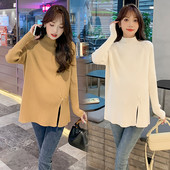 Ziemas grūtnieču džemperis ar augstu apkakli