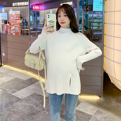 Ziemas grūtnieču džemperis ar augstu apkakli