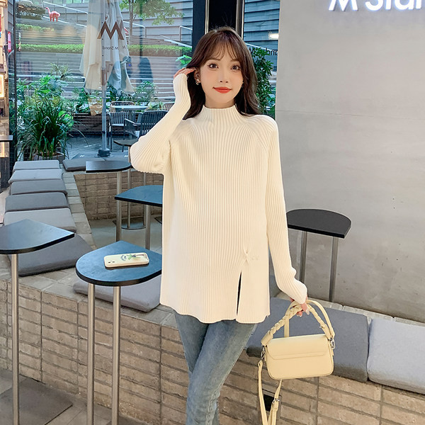 Ziemas grūtnieču džemperis ar augstu apkakli