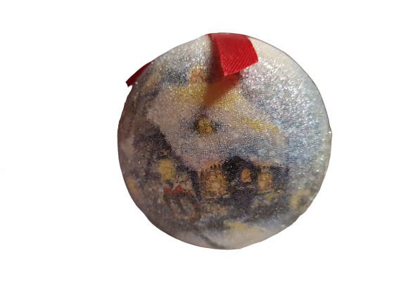 Комплект коледни топки, Пластмаса, 3 броя, 5.5 см