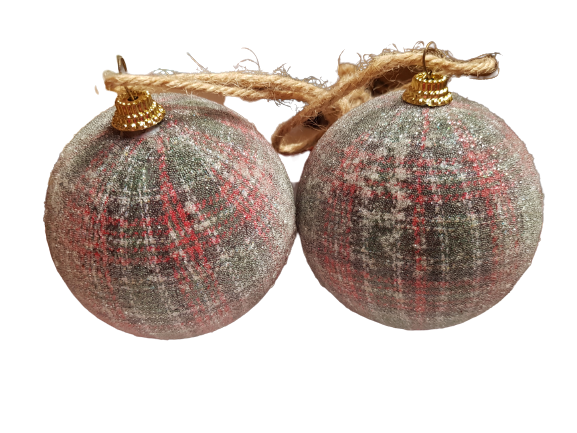 Комплект коледни топки, Пластмаса, 8 броя, 5.5 см