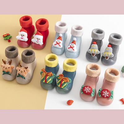 Бебешки пантофи тип чорап с 3D елемент