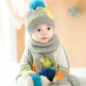 Mazuļu ziemas divdaļīgs šalles un cepuru komplekts