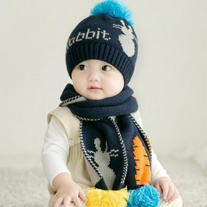 Mazuļu ziemas divdaļīgs šalles un cepuru komplekts