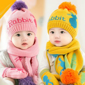 Bērnu trikotāžas cepures un šalles komplekts