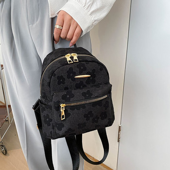 Μόδα Γυναικεία Μίνι Σακίδιο πλάτης Flower Print Pure Small Backpacks καμβά μαθητική τσάντα για κορίτσια Φορητό σακίδιο ώμου Νέο