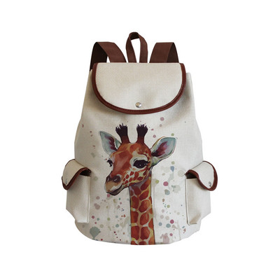 Akvareļu dzīvnieku žirafes apdruka sieviešu mugursoma Pārnēsājamas mugursomas sievietēm Universitātes liela ietilpība ikdienas ceļojumu mugursoma