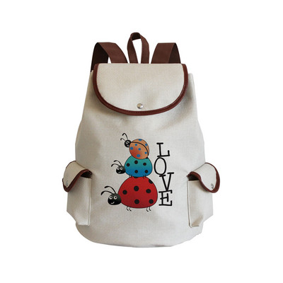 „Bee Ladybug Print“ kuprinės studentams Didelės talpos raištelių krepšiai Nešiojami miela animacinių filmų gyvūnų kuprinė „Dropshipping“