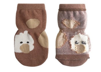Бебешки неплъзгащи се чорапи с апликация