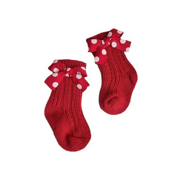 Нов модел модерни бебешки чорапи за момичета с панделка