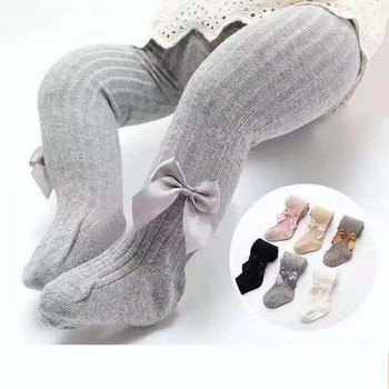 Бебешки чорапогащник за момичета с панделка