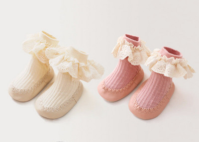 Meiteņu zeķu kurpes ar mežģīnēm