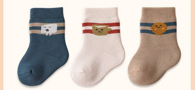 Βρεφικές χειμερινές κάλτσες 3 τεμαχίων σε σετ πολλών χρωμάτων