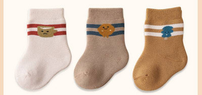 Βρεφικές χειμερινές κάλτσες 3 τεμαχίων σε σετ πολλών χρωμάτων