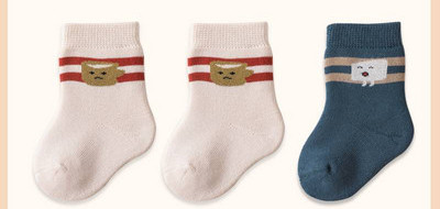 Βρεφικές χειμερινές κάλτσες 3 τεμαχίων σε σετ πολλών χρωμάτων