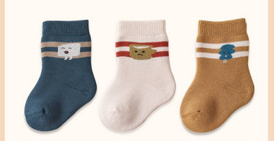Βρεφικές χειμερινές κάλτσες 3 τεμαχίων σε σετ πολλών χρωμάτων