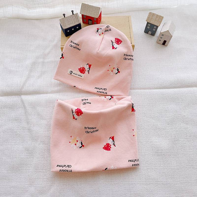 Baba kétrészes sapka és előke szett nyomtatással