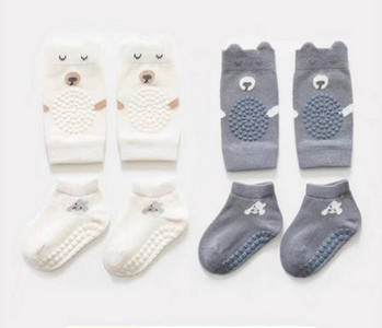 Βρεφικό σετ αντιολισθητικές κάλτσες και κορδέλα για τα γόνατα