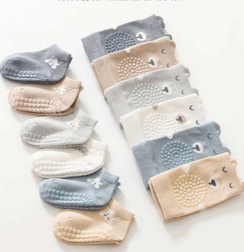 Бебешки комплект нехлъзгащи се чорапи и лента до коляното