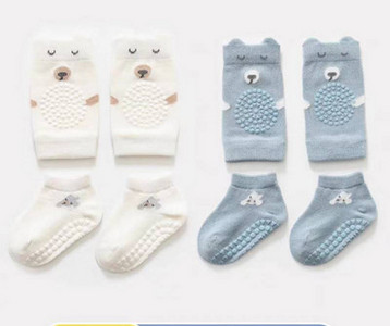 Βρεφικό σετ αντιολισθητικές κάλτσες και κορδέλα για τα γόνατα