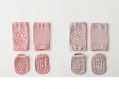 Βρεφικό σετ αντιολισθητικές κάλτσες και κορδέλα για τα γόνατα