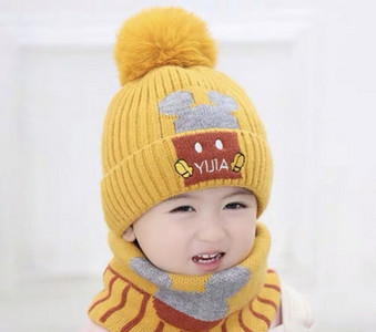 Fiúk és lányok rátétes sál és sapka készlet