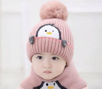 Fiúk és lányok rátétes sál és sapka készlet