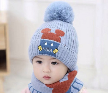 Fiúk és lányok rátétes sál és sapka készlet