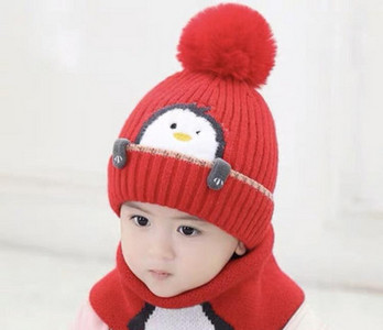 Fiúk és lányok rátétes sál és sapka készlet