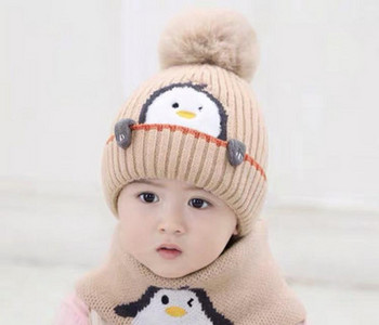 Fiúk és lányok rátétes sál és sapka készlet