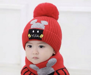 Fiúk és lányok rátétes sál és sapka készlet