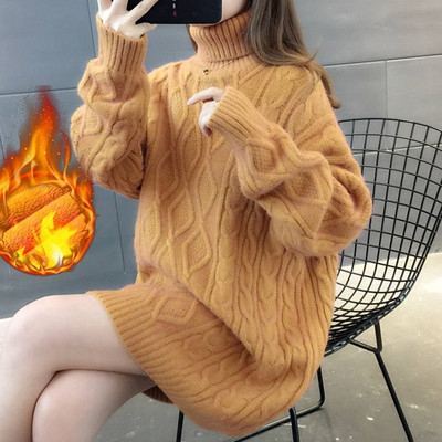 Női magas gallérú kötött kismama pulóver