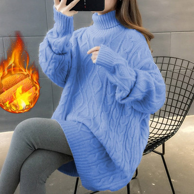 Női magas gallérú kötött kismama pulóver