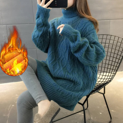 Női magas gallérú kötött kismama pulóver