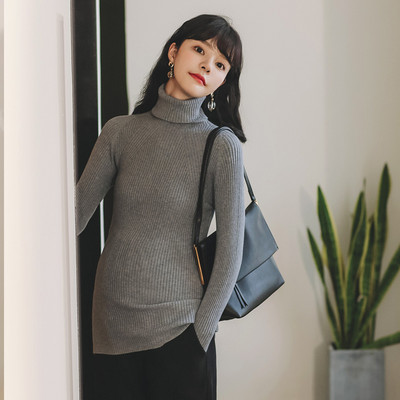 Női magas gallérú pulóver terhes nők számára