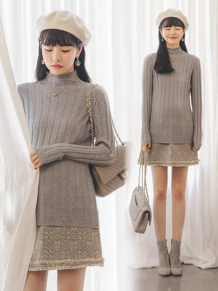 Női magas gallérú pulóver terhes nők számára