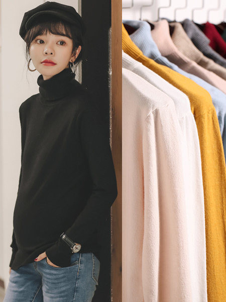 Női magas gallérú pulóver terhes nők számára