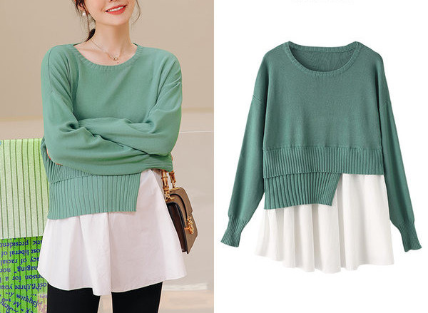 Sieviešu džemperis ar ovālu kakla izgriezumu grūtniecēm