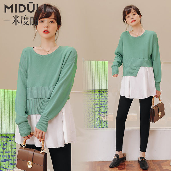 Sieviešu džemperis ar ovālu kakla izgriezumu grūtniecēm