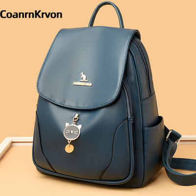 Γυναικείο σακίδιο πλάτης με μεταλλικό μενταγιόν