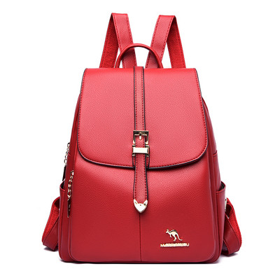 Γυναικείο σακίδιο πλάτης από οικολογικό δέρμα με τσέπη και φερμουάρ