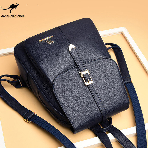 Γυναικείο σακίδιο πλάτης από οικολογικό δέρμα με τσέπη και φερμουάρ